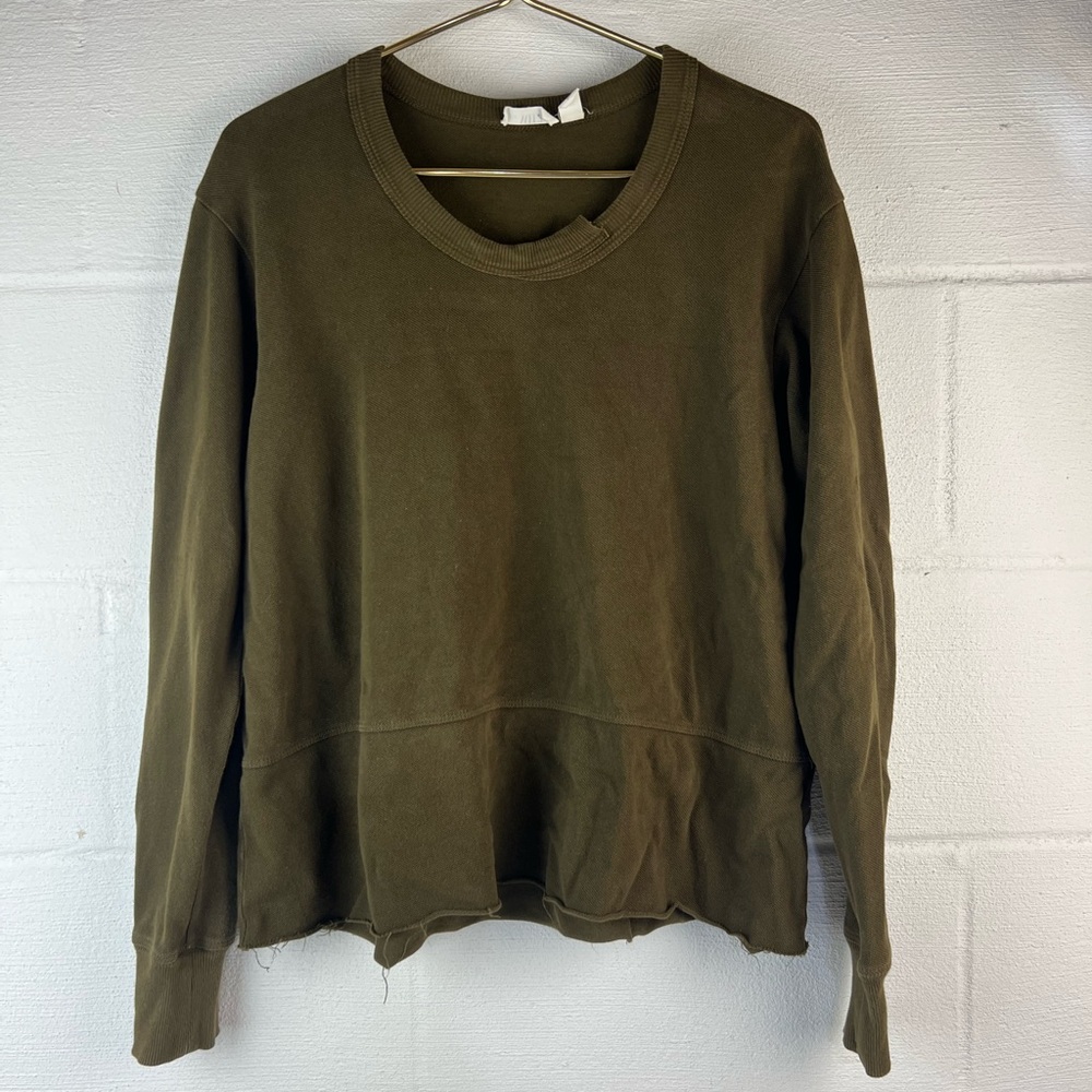 Wilt Green Asymmetrical Long Sleeve Top, XS